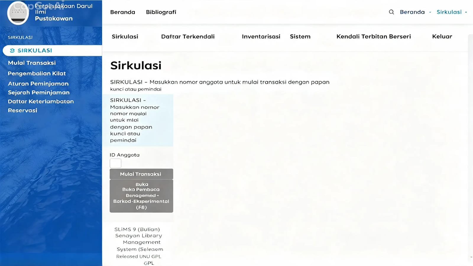 SLiMS 9 Bulian Permudah Layanan Sirkulasi Perpustakaan Darul Ilmi MTs Negeri 6 Kulon Progo